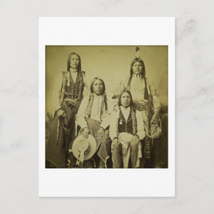 Four Cheyenne Scouts Vintage Stereoview Postcard