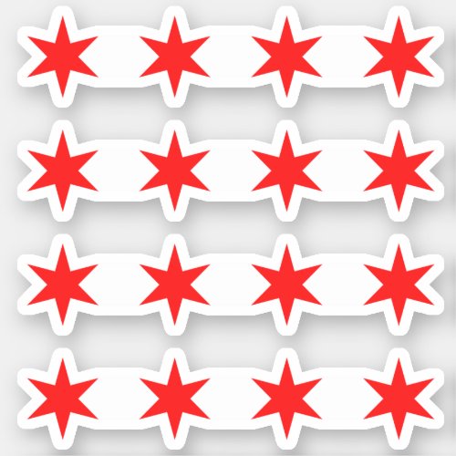Four Chicago flag stars stickers