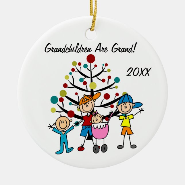 Four Children Customized Holiday Ornament (Front)