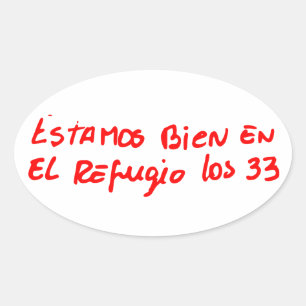 FOUR Chilean Miners' Note Oval Stickers