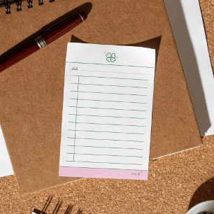 Four clover luck daily checklist  post-it notes
