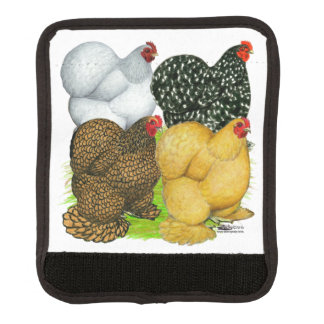 Four Cochin Hens Luggage Handle Wrap