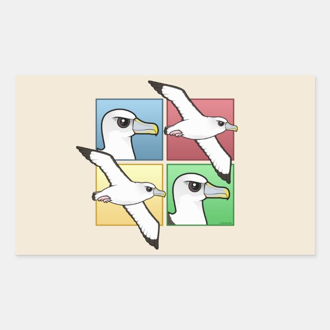 Four Color Albatross Rectangular Sticker (Front)