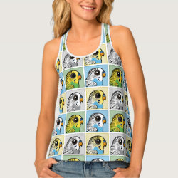 Four Color Budiges Women's All-Over Print Racerback Tank Top