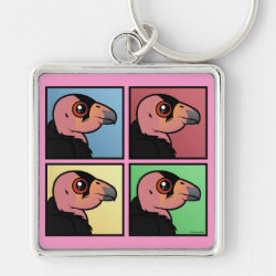 Four Color California Condor Premium Square Keychain