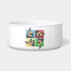 Four Color Cockatiel Dog Bowl