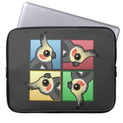 Four Color Cockatiel Neoprene Laptop Sleeve 15