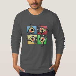 Four Color Cockatiel Men's American Apparel Fine Jersey Long Sleeve T-Shirt