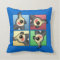 Four Color Cockatiel Throw Pillow