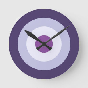 Four Color Combo - Blue Violet Purple Lavender Round Clock