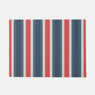 Four Color Combo - Red Gray White Blue Dark Blue Doormat