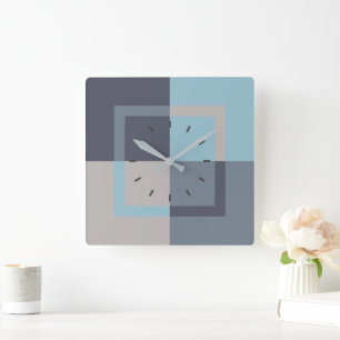 Four Color Combo Square Wall Clock