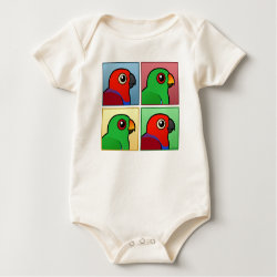 Four Color Eclectus Parrots Infant Organic Creeper