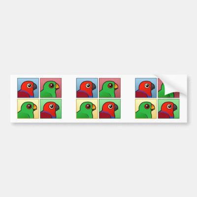 Four Color Eclectus Bumper Sticker