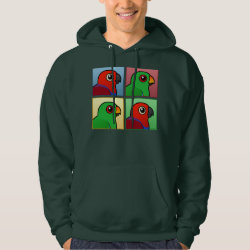 Four Color Eclectus Parrots Men's Basic Hooded Sweatshirt