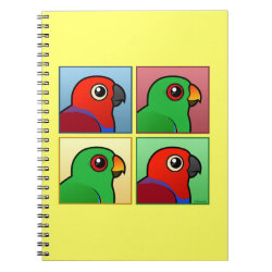 Four Color Eclectus Parrots Photo Notebook (6.5