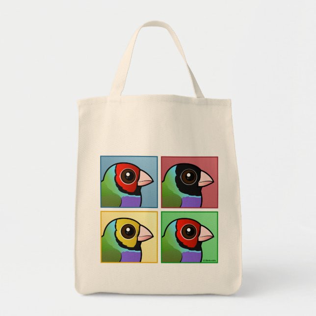 Four Color Gouldian Finch Tote Bag (Front)