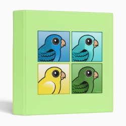 Four Color Barred Parakeets Avery Signature Binder 8.5x11