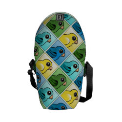 Four Color Barred Parakeets Rickshaw Mini Zero Messenger Bag