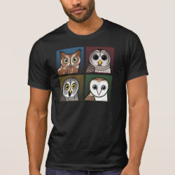 Four Color Owls (dark) Men's Alternative Apparel Basic Crew Neck T-Shirt