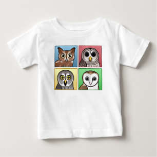 Four Color Owls (pastel) Baby T-Shirt