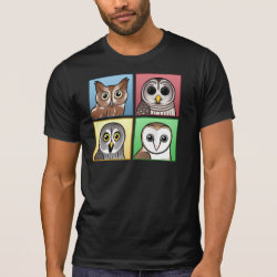 Four Color Owls (pastel) Men's Alternative Apparel Basic Crew Neck T-Shirt