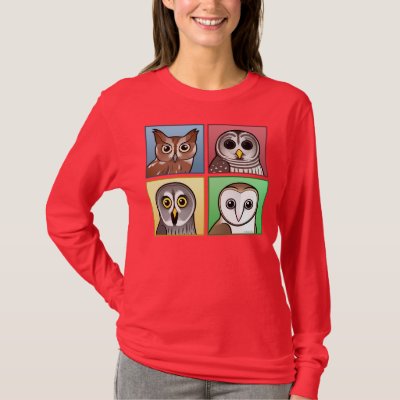 Four Color Owls (pastel) T-Shirt