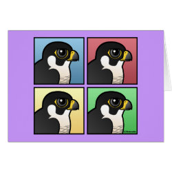 Four Color Peregrine Falcon Greeting Card