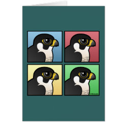 Four Color Peregrine Falcon Greeting Card