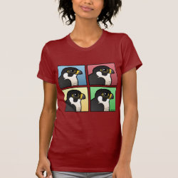 Four Color Peregrine Falcon Women's American Apparel Fine Jersey Short Sleeve T-Shirt