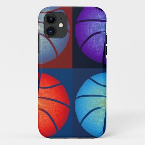 Four Color Pop Art Basketball iPhone 11 Case