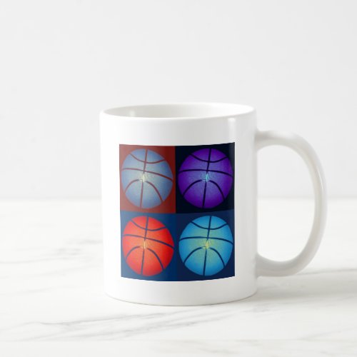 Four Color Pop Art Basketball Coffee Mug