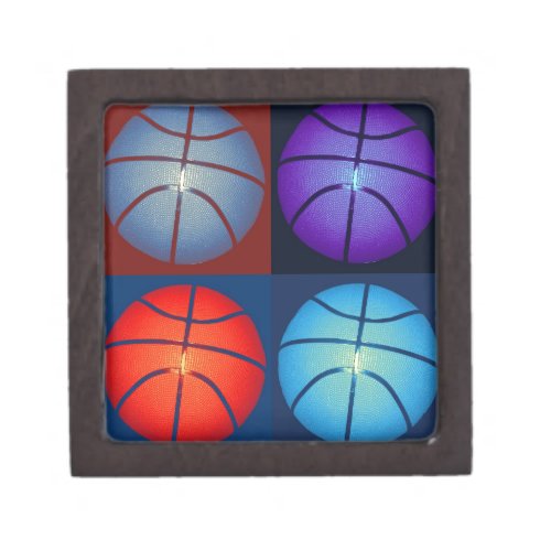 Four Color Pop Art Basketball Jewelry Box