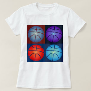 Four Color Pop Art Basketball T-Shirt