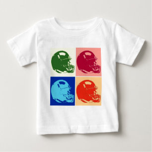 Four Color Pop Art Football Helmet Baby T-Shirt