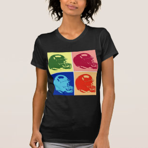 Four Color Pop Art Football Helmet T-Shirt