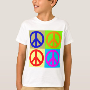 Four Color Pop Art Peace Sign T-Shirt