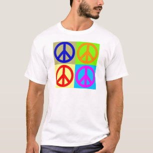 Four Color Pop Art Peace Sign T-Shirt