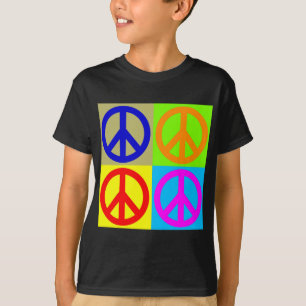 Four Color Pop Art Peace Sign T-Shirt
