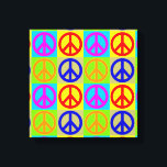Four Color Pop Art Peace Sign Wrapped Canvas<br><div class="desc">Popular and Historical Symbols - Peace Sign Symbol Digital Pop Art Work</div>