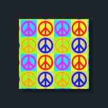 Four Color Pop Art Peace Sign Wrapped Canvas<br><div class="desc">Popular and Historical Symbols - Peace Sign Symbol Digital Pop Art Work</div>