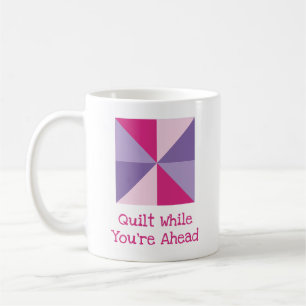 Four Color Quilting Pun Pinwheel Quilt Block Coffee Mug