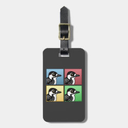 Four Color Red-cockaded Woodpecker Small Luggage Tag with leather strap