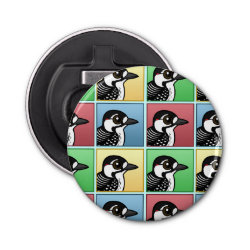 Four Color Red-cockaded Woodpecker Button Bottle Opener