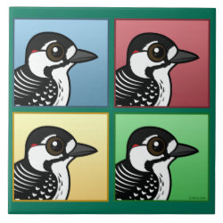 Four Color Red-cockaded Woodpecker Large Tile (6