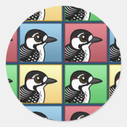 Four Color Red-cockaded Woodpecker Round Sticker