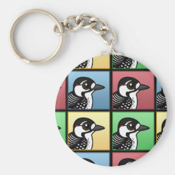 Four Color Red-cockaded Woodpecker Basic Button Keychain