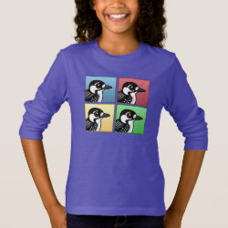 Four Color Red-cockaded Woodpecker Girls' Basic Long Sleeve T-Shirt