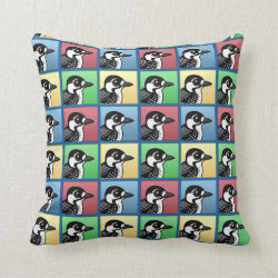 Four Color Red-cockaded Woodpecker Cotton Throw Pillow
