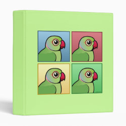 Four Color IRN / Indian Ringneck Parakeets Avery Signature Binder 8.5x11